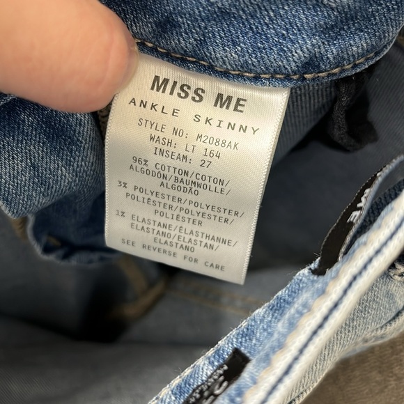 Miss Me Ombré Ankle Skinny Jeans Size 27 - Picture 4 of 4